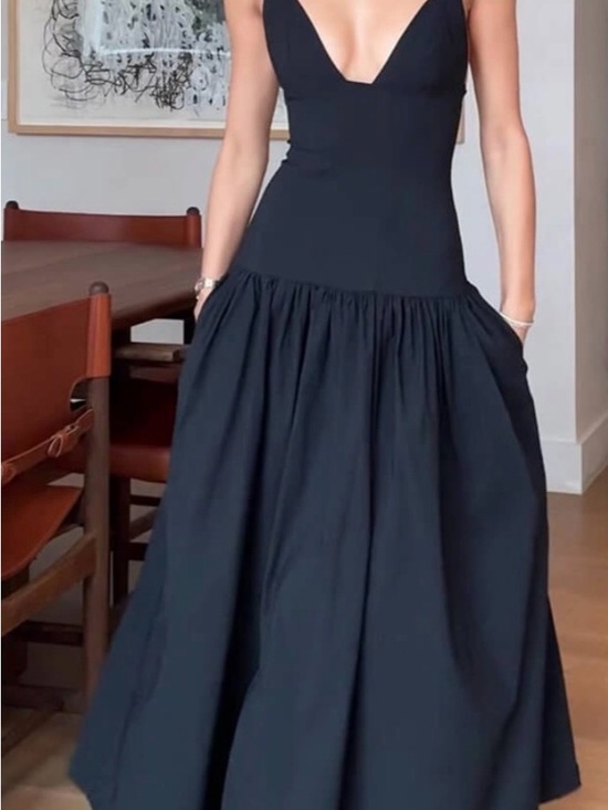 WeWoreWhat Dresses & Skirts - We Wore What Black Drop Waist Maxi Dress